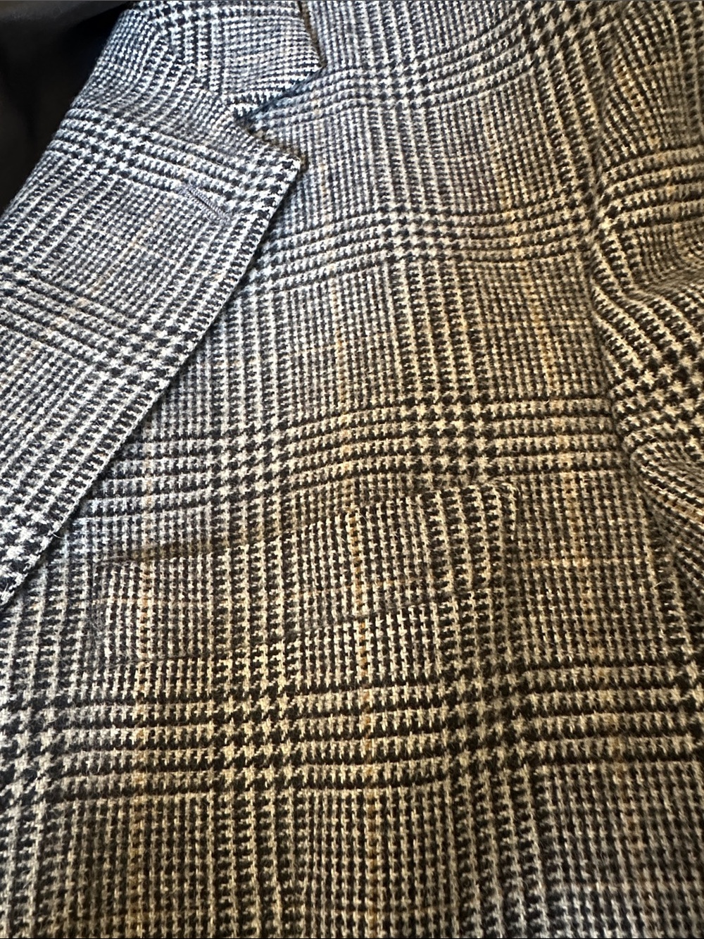 Brooks Brothers Glen Plaid Black Brown Pattern Men’s Sports Blazer Size 48